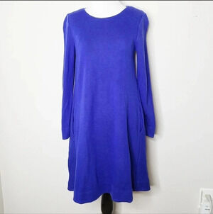 COS A-Line Long Sleeve Blue Swing Dress XS